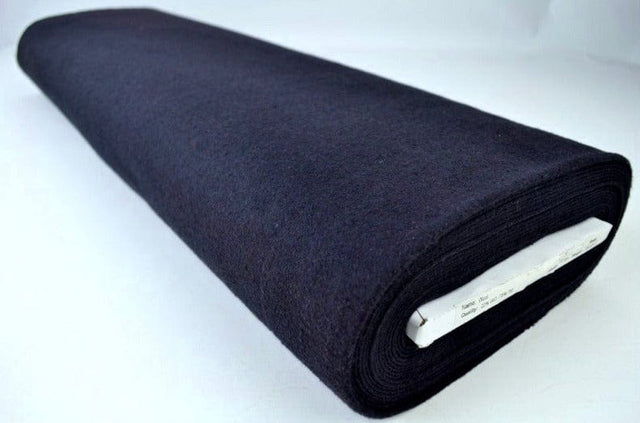 Navy slidstærk og blød uld/polyester stof, metervare til erhverv (billede 2 af 4)