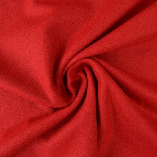 Rød slidstærk og blød uld/polyester stof, metervare til erhverv (billede 1 af 4)
