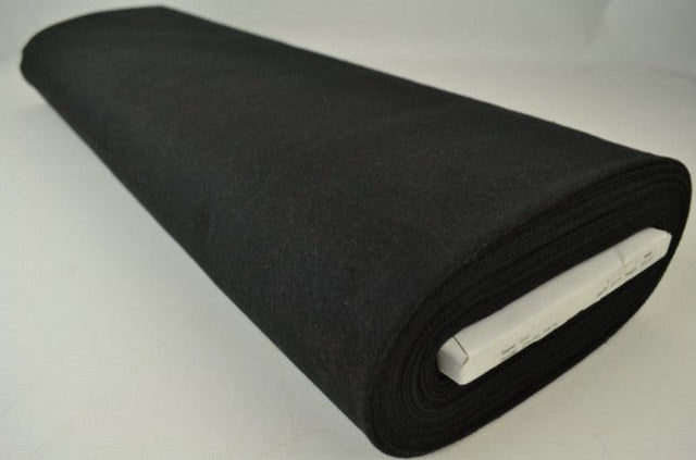 Sort slidstærk og blød uld/polyester stof, metervare til erhverv (billede 2 af 4)
