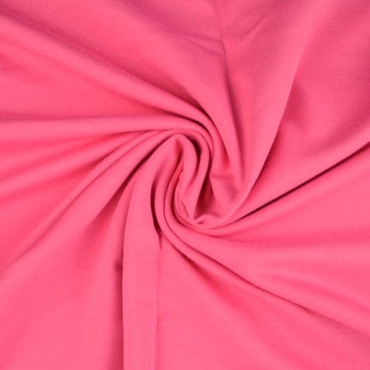 Neon pink french terry – blød bomuldsstrik med stræk, metervare til erhverv (billede 1 af 5)