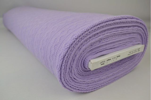 Lavendel jacquard-kabelstrik, metervare til erhverv (billede 2 af 2)