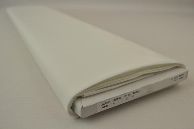 Råhvid polyester foer – glat, let & let glans, metervare til erhverv (billede 2 af 5)