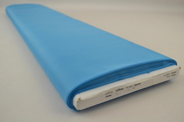 Aqua polyester foer – glat, let & let glans, metervare til erhverv (billede 2 af 5)