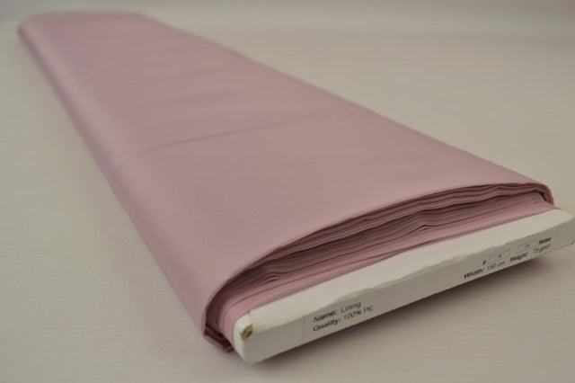 Støvet lyserød polyester foer – glat, let & let glans, metervare til erhverv (billede 2 af 5)