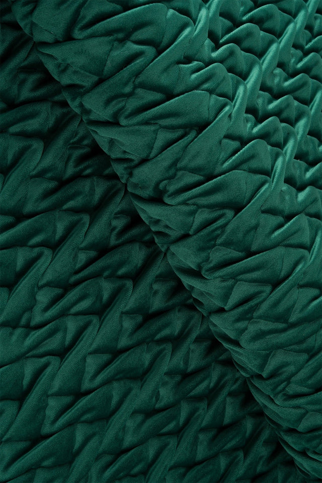Mørk smaragdgrøn magic deluxe p300 – quiltet velour med fletmønster, metervare til erhverv (billede 1 af 5)