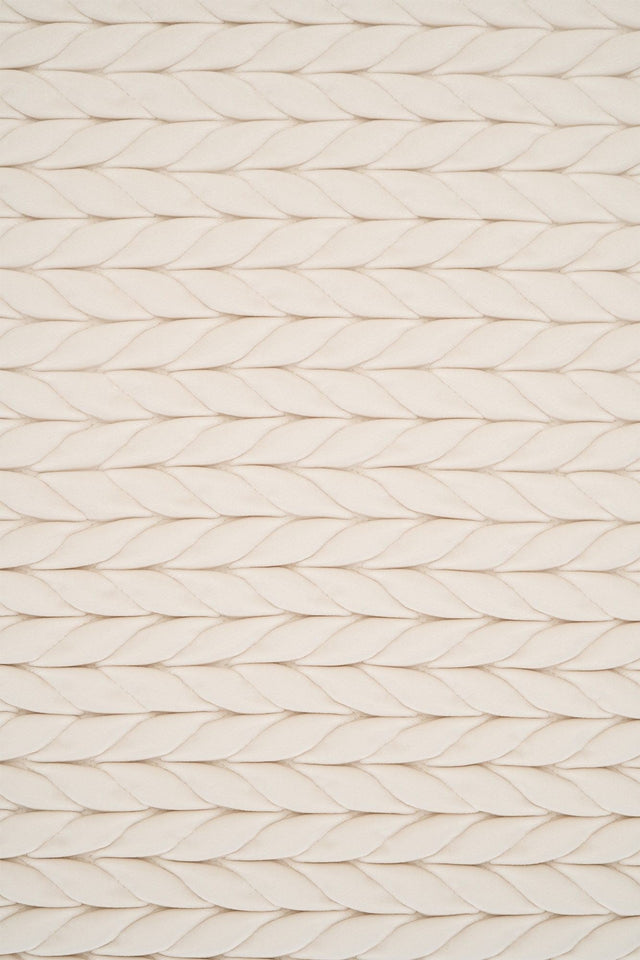 Cremet råhvid magic deluxe p301 – quiltet velour med fin fletning, metervare til erhverv (billede 2 af 5)