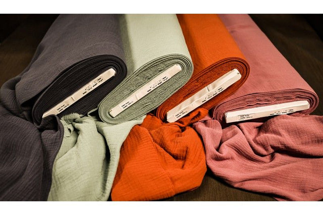 Laksefarvet double gauze musselin – blød & åndbar, metervare til erhverv (billede 3 af 5)