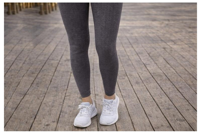 Polyamid-elastan jersey med sildeben syet som leggings (grå) (billede 3 af 6)