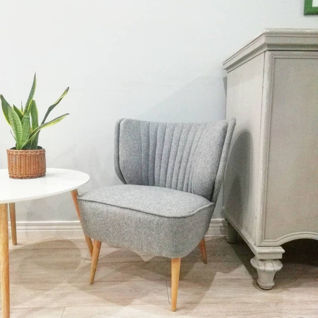 Lys grå Clark møbelstof – uld-blend og meleret look, metervare til erhverv (billede 6 af 6)