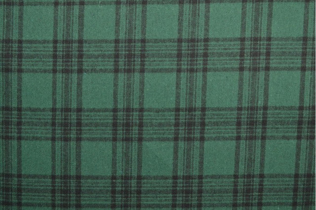 Sort og grøn skotskternet flannel, metervare til erhverv (billede 3 af 14)
