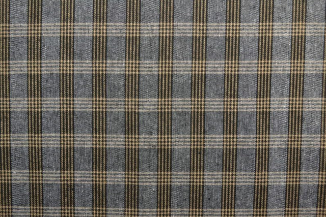 Grå sort og gul skotskternet flannel, metervare til erhverv (billede 3 af 14)