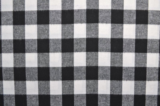 Sort og hvid skotskternet flannel, metervare til erhverv (billede 3 af 14)