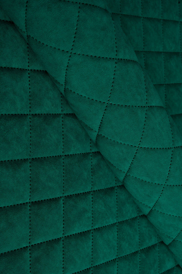 Klar malakitgrøn Uttario velvet 3D – quiltet velour med viftemønster, metervare til erhverv (billede 1 af 3)