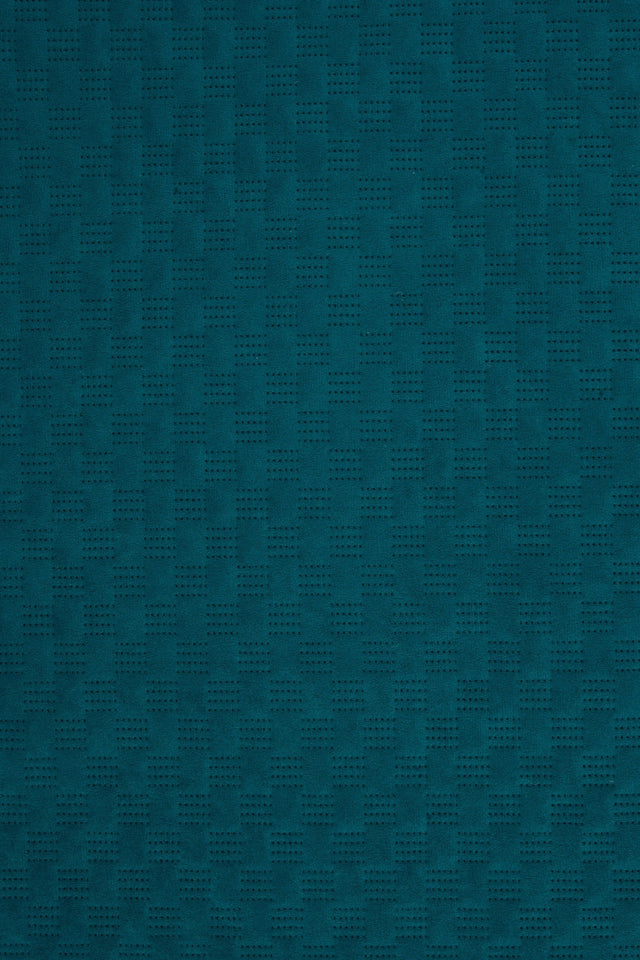Mørk fjordblå Uttario velvet 3D – quiltet velour med fint bølgemønster, metervare til erhverv (billede 2 af 3)