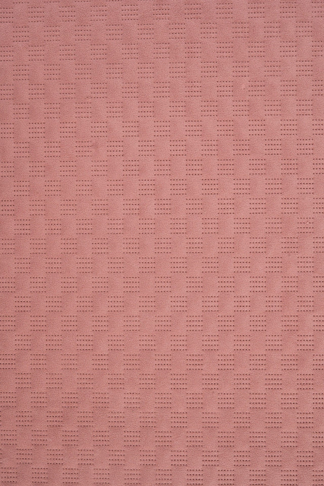Blød koralrosa Uttario velvet 3D – quiltet velour med fint bølgemønster, metervare til erhverv (billede 2 af 3)