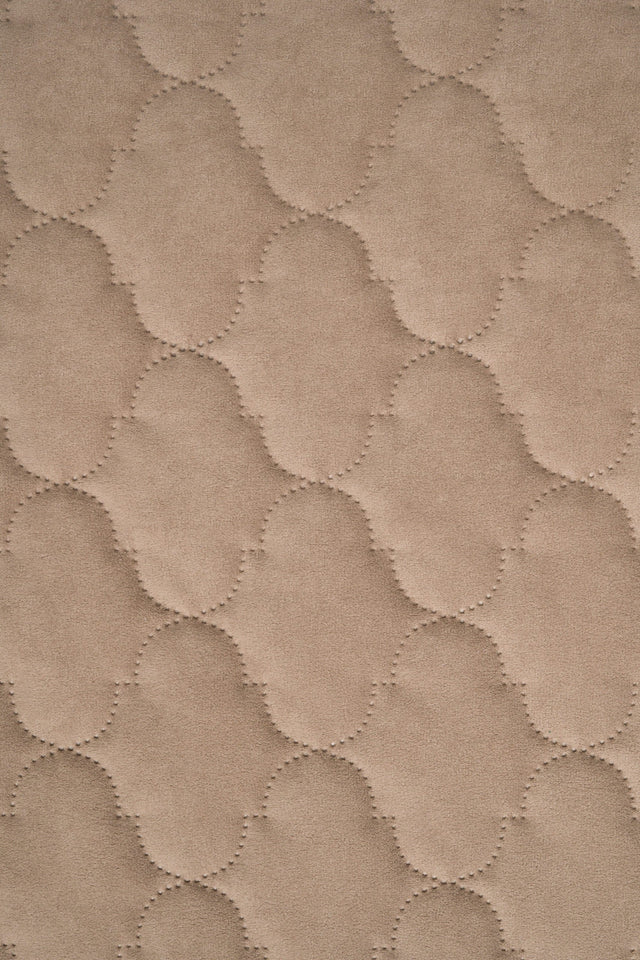 Lun klitbeige Uttario velvet 3D – quiltet velour med boblemønster, metervare til erhverv (billede 2 af 3)