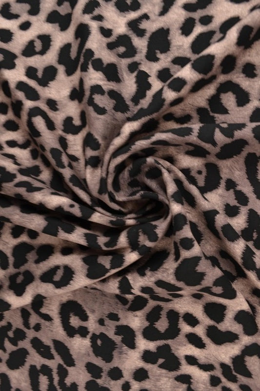 Viskose stof med leopardprint – beige & cognac, metervare til erhverv (billede 1 af 9)