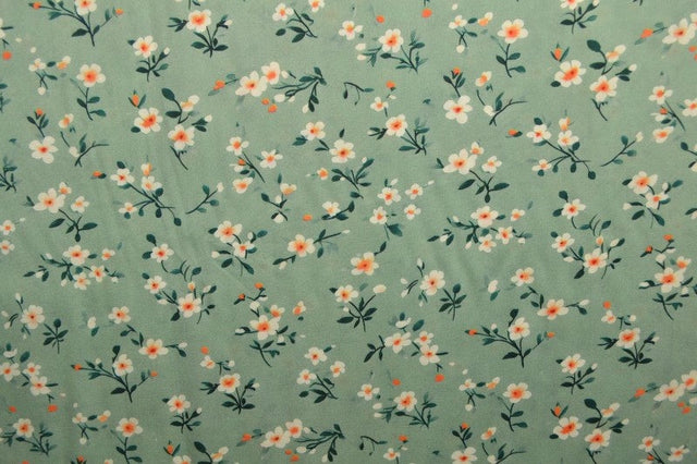 Viskose stof med småt blomsterprint – sort & flerfarvet, metervare til erhverv (billede 3 af 9)