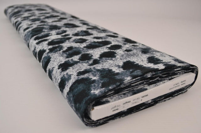 Viskose stof med leopardprint – grå & antracit, metervare til erhverv (billede 2 af 9)