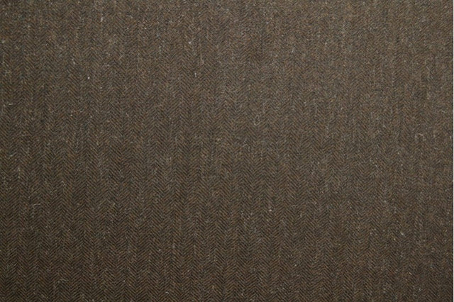 Brun og sort tweed med sildebensmønster, metervare til erhverv (billede 3 af 3)