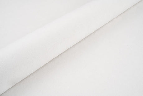 Elfenbensfarvet tyk mat velour møbelstof med fleecebagside, metervare til erhverv (billede 1 af 3)
