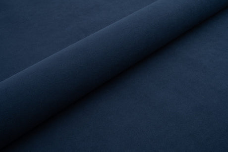 Marineblå tyk mat velour møbelstof med fleecebagside, metervare til erhverv (billede 1 af 3)