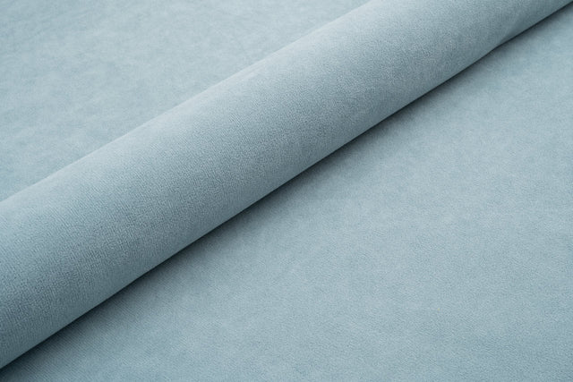 Støvet turkis tyk mat velour møbelstof med fleecebagside, metervare til erhverv (billede 1 af 3)