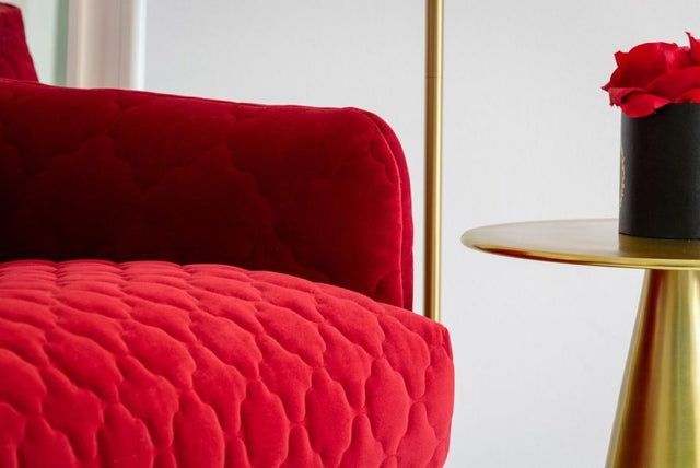 Støvet gammelrosa magic velvet 3D – quiltet velour med bølgemønster, metervare til erhverv (billede 3 af 8)
