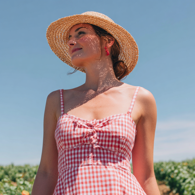 PINK 6,5 MM GINGHAM TERN – OEKO-TEX BOMULD, LET & ÅNDBAR