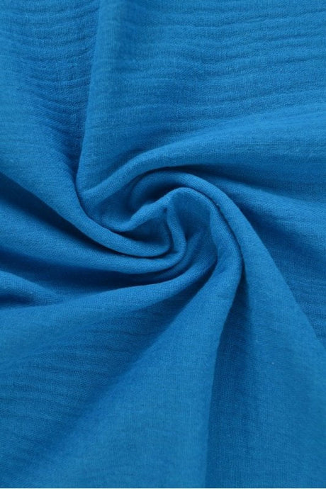 Petroleumsblå double gauze musselin – blød & åndbar, metervare til erhverv (billede 1 af 5)