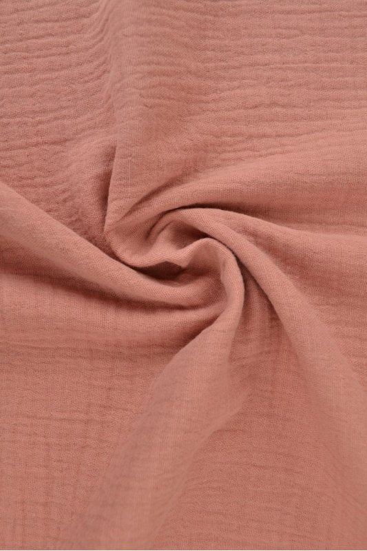 Vintage pink double gauze musselin – blød & åndbar, metervare til erhverv (billede 1 af 5)