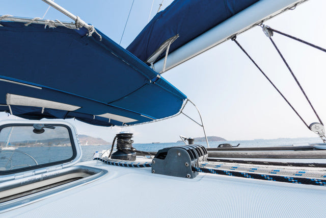 Beige Nautic kaleche & markisestof – UV-resistent, vandafvisende & mugresistent, metervare til erhverv (billede 2 af 4)