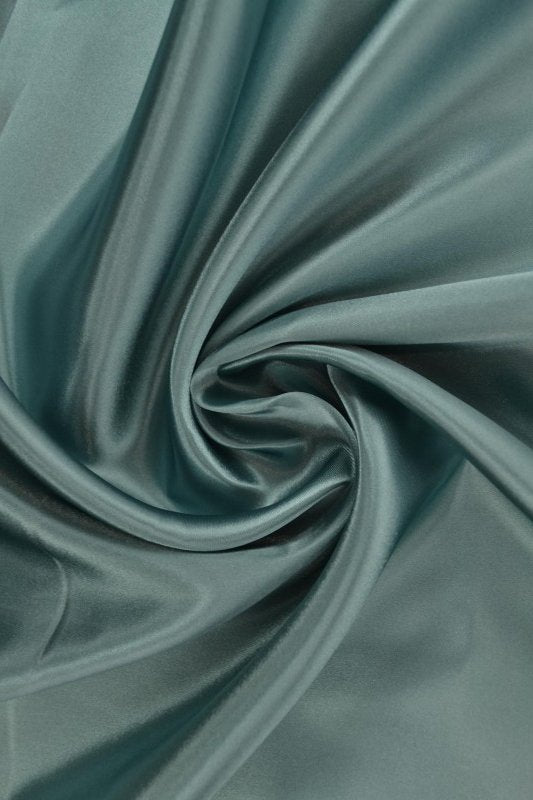 Vintage grøn satin stof – let & glansfuldt, metervare til erhverv (billede 1 af 8)