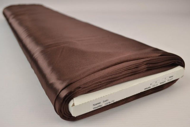 Brun satin stof – let & glansfuldt, metervare til erhverv (billede 2 af 8)
