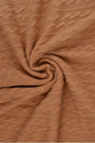Karamelbrun jacquard-kabelstrik, metervare til erhverv (billede 1 af 2)