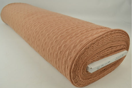 Karamelbrun jacquard-kabelstrik, metervare til erhverv (billede 2 af 2)