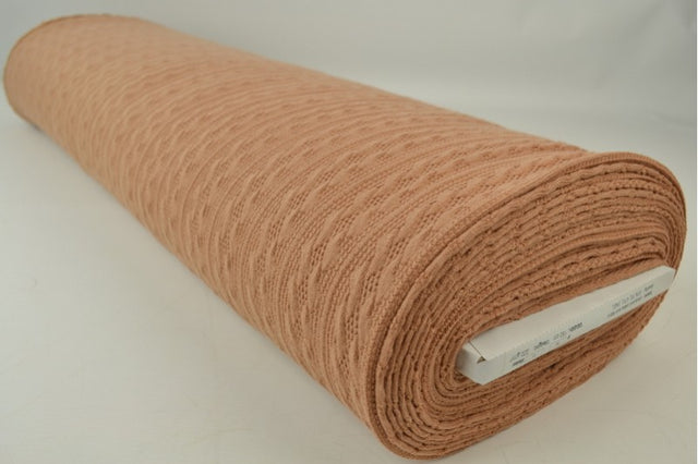 Karamelbrun jacquard-kabelstrik, metervare til erhverv (billede 2 af 2)