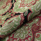 RUBINRØD PAISLEY PÅ SORT BOMBAJ JACQUARD MØBELSTOF