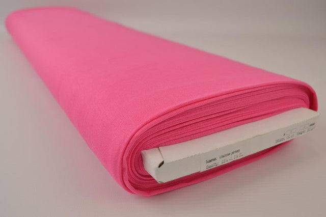 Fuchsia viskose jersey – blød, åndbar & strækbar, metervare til erhverv (billede 2 af 4)