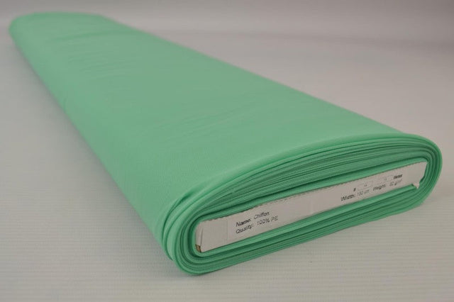 Mint grøn chiffon – let, gennemsigtig & med flot fald, metervare til erhverv (billede 2 af 7)