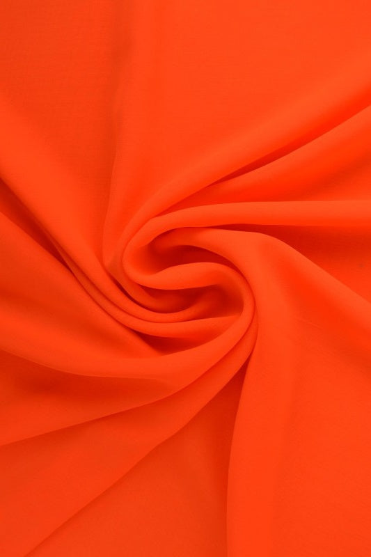 Mørk neon orange chiffon – let, gennemsigtig & med flot fald, metervare til erhverv (billede 1 af 7)