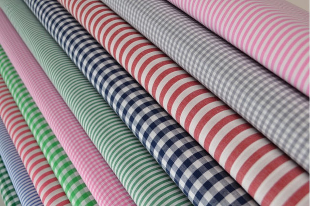 NAVY 6,5 MM GINGHAM STRIBER – OEKO-TEX BOMULD, LET & ÅNDBAR