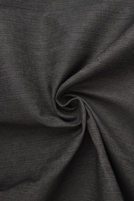 Mørk antracit uvasket denim med stræk – 370 g/m², metervare til erhverv (billede 1 af 9)