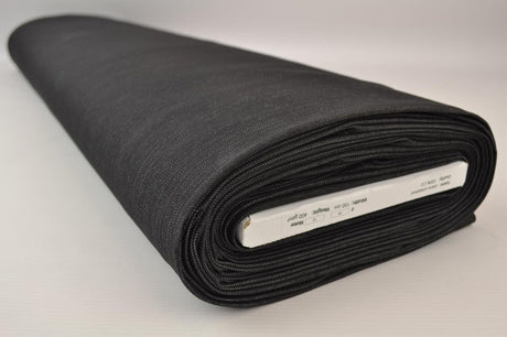 Mørk antracit uvasket denim med stræk – 370 g/m², metervare til erhverv (billede 2 af 9)