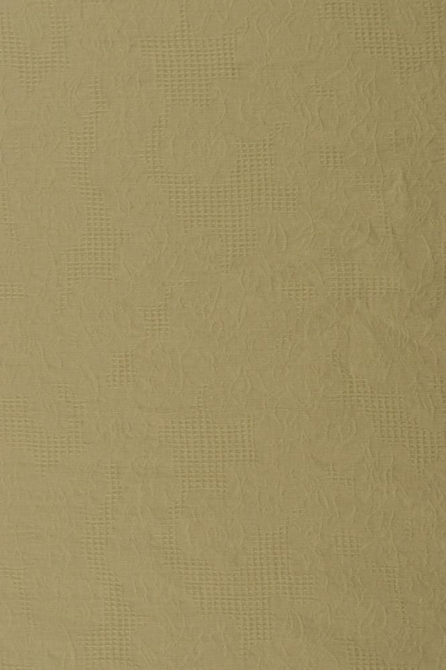 Champagne bomulds jacquard - vaffelstruktur med blomstermotiv, metervare til erhverv (billede 3 af 5)