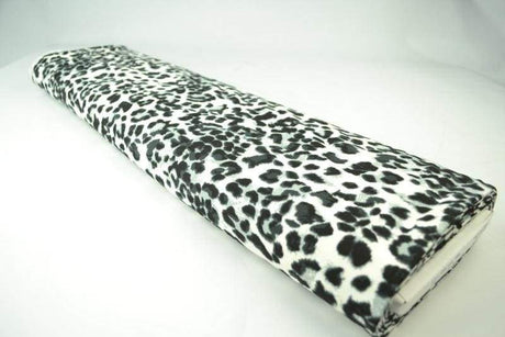 Lysegrå bomuldsjersey m. leopard print, metervare til erhverv (billede 2 af 2)