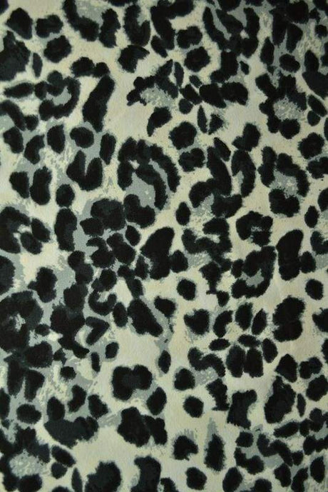Lysegrå bomuldsjersey m. leopard print, metervare til erhverv (billede 1 af 2)
