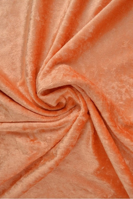Orange nervøs velour – strikket, strækbar & glansfuldt fald, metervare til erhverv (billede 1 af 7)