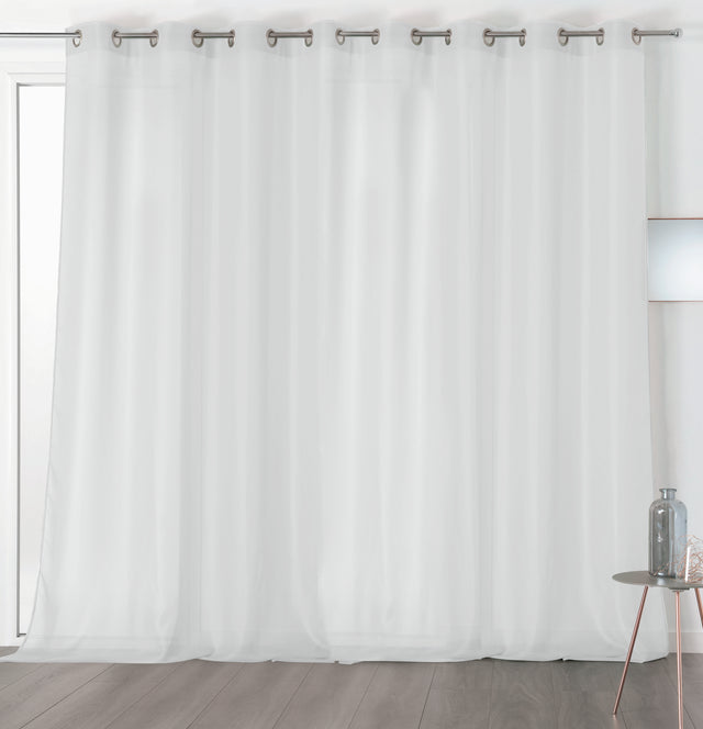 Chic chiffon stof til gardiner - hvid, metervare til erhverv (billede 5 af 5)