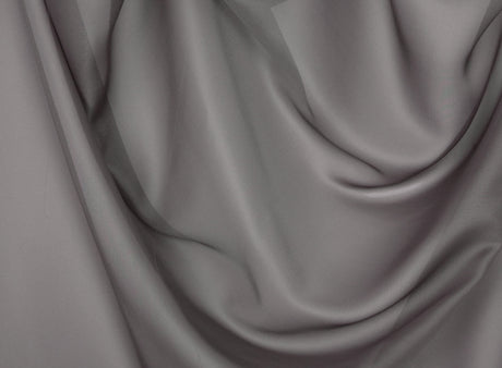 Chic chiffon stof til gardiner - musegrå, metervare til erhverv (billede 2 af 2)